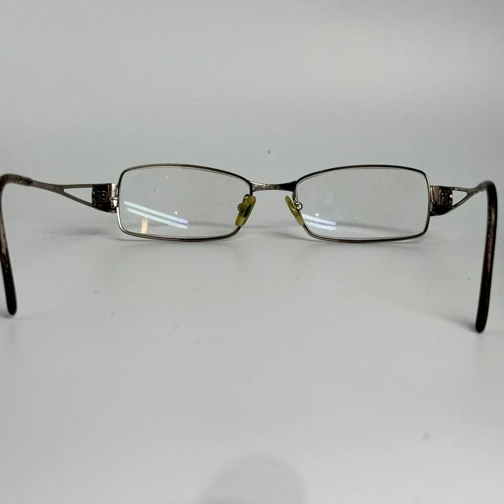 Versace Mod 1117-B Bronze Medusa Crystal Rectangular Eyeglass Frames Italy 51-17